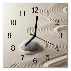 Skleněné hodiny čtvercové Pískové kameny 30x30 cm