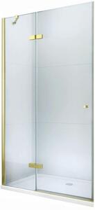 MEXEN - Roma sprchové dveře křídlové 120, transparent, zlatý se stěnovým profilem 854-120-000-50-00