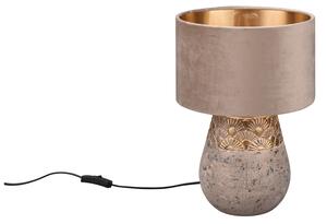 Trio Leuchten R51231061 KIRAN - Moderní stolní lampa s keramickým podstavcem a stínidlem v béžové barvě 1 x E27, 38cm (Stolní lampa s textilním stínidlem a keramickým podstavcem)