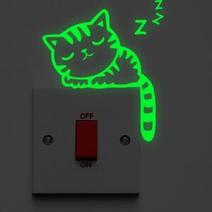 Fosforeskující samolepka nad vypínač-Kočička