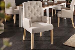 Židle CASTLE S PODRUČKAMI béžová strukturovaná látka Nábytek | Jídelní prostory | Jídelní židle | Všechny jídelní židle