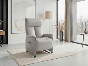 RELAXAČNÍ KŘESLO, kůže, světle šedá Sit & More - Online Only křesla & taburety, Online Only