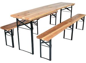 Skládací dřevěný pivní set BestBerg BBBS-64 / 217 x 48 x 75 cm