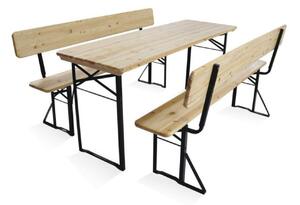 Dřevěný pivní set s opěrkou BestBerg BBBS-17 / 167 x 70 x 75 cm