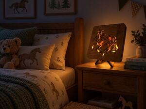 "Kůň" lampa 19x19 cm provedení povrchu: dub