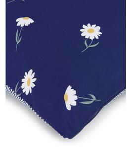 Sada 2 modrých dekorativních povlaků na polštář z ranforce bavlny Westwing Collection Daisies, 40 x 80 cm