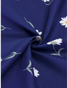 Sada 2 modrých dekorativních povlaků na polštář z ranforce bavlny Westwing Collection Daisies, 40 x 80 cm