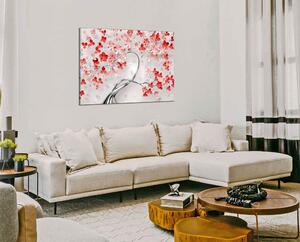 Obraz na plátně Strom a červené květy