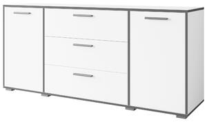 ŠIROKÁ KOMODA, barvy grafitu, bílá, 150/68/40 cm P & B - Online Only komody, Online Only