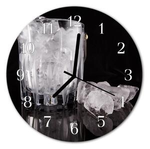 Nástenné skleněné hodiny led fi 30 cm