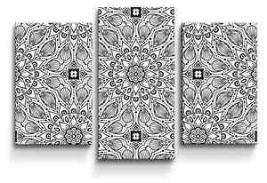 Sablio Obraz - 3-dílný Bílé mehendi - 75x50 cm