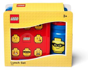 Set červeno-modrého svačinového boxu a lahve na pití LEGO® Iconic