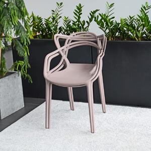 Plastová jedálenská stolička azuro hnedá sc103