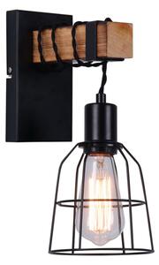 Italux WL-4290-1-L nástěnné svítidlo Ponte 1x60W E27 černá, dřevo