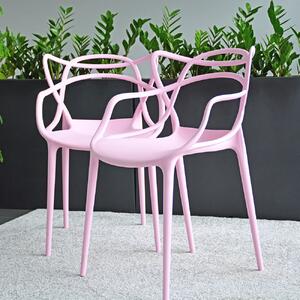 Plastová jedálenská stolička azuro ružová sc103