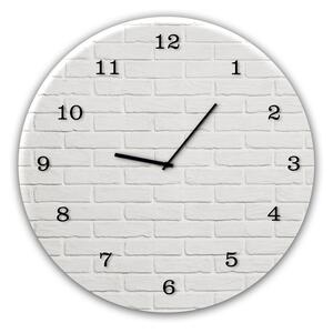 Nástěnné hodiny Styler Glassclock White Brick, ⌀ 30 cm