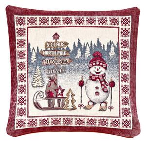 Vánoční Gobelínový povlak na polštář Severní pól Chenille IT037A Barva Vícebarevná Rozměry 42x42 cm