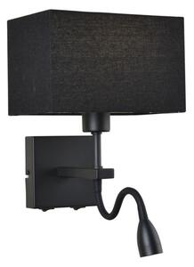 Italux WL-1122-2-BL-BM-RC-BL LED nástěnné svítidlo Norte 1x60W+3W/350lm E27+LED 3000K matná černá
