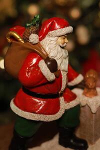 Klasik vánoční figurka Mikuláš při komíně 19cm