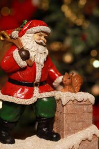 Klasik vánoční figurka Mikuláš při komíně 19cm