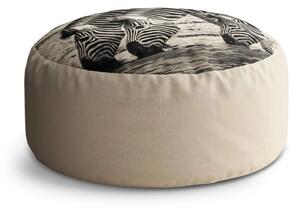 Sablio Taburet Circle Zebry u vody: 38x48 cm