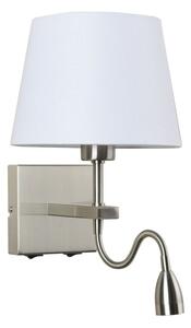 Italux WL-1122-2-BL-SN-RO-WH LED nástěnné svítidlo Norte 1x60W+3W/350lm E27+LED 3000K nikl, bílá