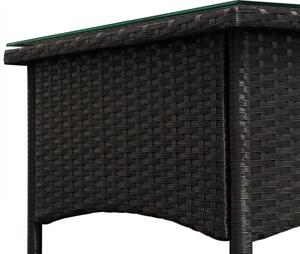 Zahradní stolek z umělého ratanu, černý 50x45cm