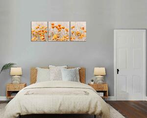 Obraz na plátně Oranžové květy na louce