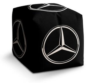 Sablio Taburet Cube Logo 2 Černá - 40x40x40 cm