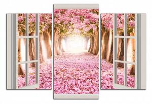 Obraz na zeď Okno do aleje květů