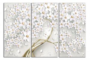 Obraz na zeď Zlatý strom a bílé květy