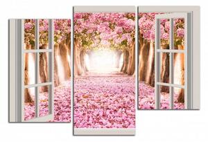 Obraz na zeď Okno do aleje květů