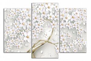 Obraz na zeď Zlatý strom a bílé květy