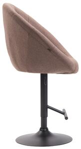 Barová židle Hawes - látkové čalounění - černý rám | hnědá