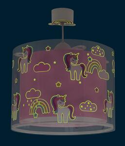 Dalber 41592 UNICORNS - Dětské závěsné svítidlo s jednorožci + Dárek LED žárovka (Dětský lustr s motivem jednorožců)
