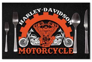 Sablio Prostírání Harley-Davidson motor Černé pozadí: 40x30cm