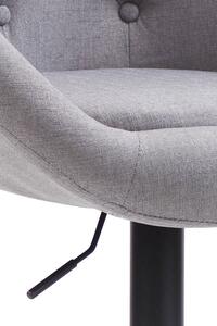 Barová židle Hawes - látkové čalounění - černý rám | šedá