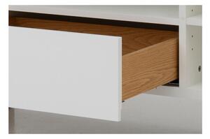 Bílý TV stolek s nohami z dubového dřeva Tenzo Birka