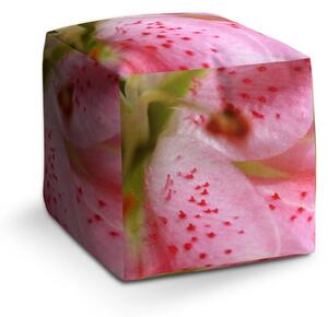 Sablio Taburet Cube Květ lilie - 40x40x40 cm