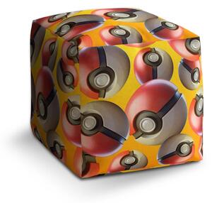Sablio Taburet Cube Pokemon ball Pattern - 40x40x40 cm