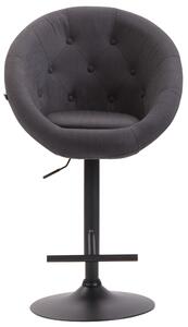 Barová židle Hawes - látkové čalounění - černý rám | černá