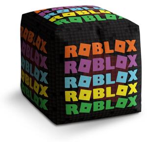 Sablio Taburet Cube ROBLOX Barevný text - 40x40x40 cm