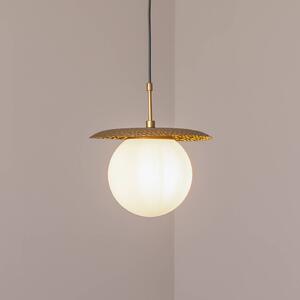 Opviq Závěsné světlo Anemon, zlatá, sklo, Ø 30 cm, E27, stmívatelný, Mosaz / zlato, Obývací pokoj / jídelna, Sklo, Moderní