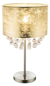GLOBO 15187T3 AMY stolní lampa s akrylovými křišťály D320mm 1xE27 matný nikl, zlatá