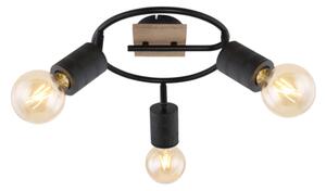 GLOBO 54033-3 JOSELLA stropní bodové svítidlo/spot D290mm 3xE27 černá, dřevo