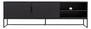 Černý TV stolek v jasanovém dekoru Tenzo Lipp, šířka 176 cm