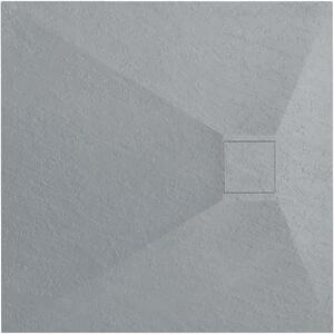 Rea Bazalt, sprchová vanička 90x90x2, 5 cm + nízký sifon, šedá, REA-K4105