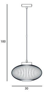 ITALUX PND-52376-1-BK Groste závěsné svítidlo 1xE27 D300mm černá, bílá