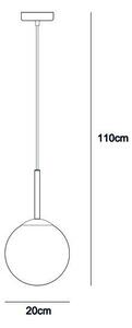 ITALUX PND-5578-1S-BRO-BK Deore závěsné svítidlo 1xE27 D200mm starožitná bronzová, bílá