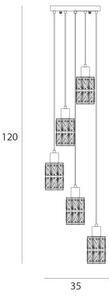 ITALUX PND-44236-5-BK-GD Menfi závěsné svítidlo 5xE27 D250mm černá, medová mosaz